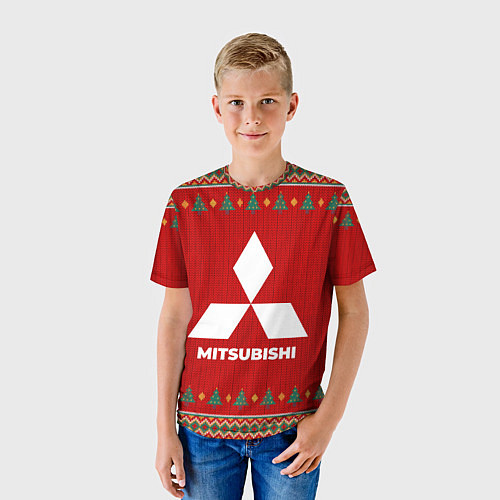 Детская футболка Mitsubishi new year / 3D-принт – фото 3