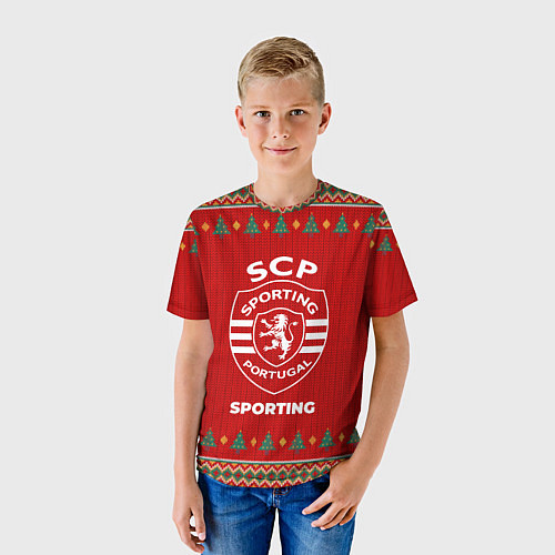 Детская футболка Sporting new year / 3D-принт – фото 3
