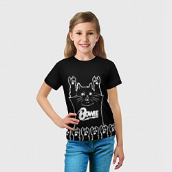Футболка детская David Bowie: cat rock, цвет: 3D-принт — фото 2