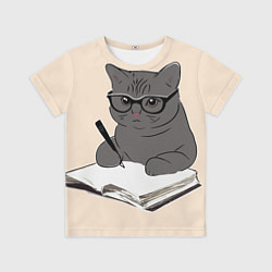 Футболка детская Психолог кот, цвет: 3D-принт