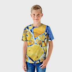Футболка детская Жёлто-синяя абстракция, цвет: 3D-принт — фото 2