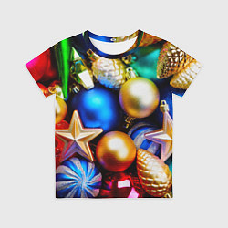 Футболка детская Новогодние украшения, цвет: 3D-принт