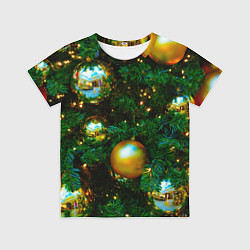 Футболка детская Новогодние украшения на ветках, цвет: 3D-принт
