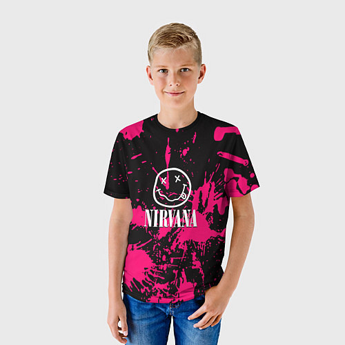 Детская футболка Nirvana pink color / 3D-принт – фото 3