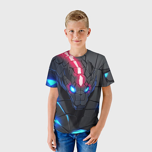 Детская футболка Кибер-змея / 3D-принт – фото 3