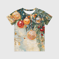 Футболка детская Большие и маленькие новогодние шары, цвет: 3D-принт