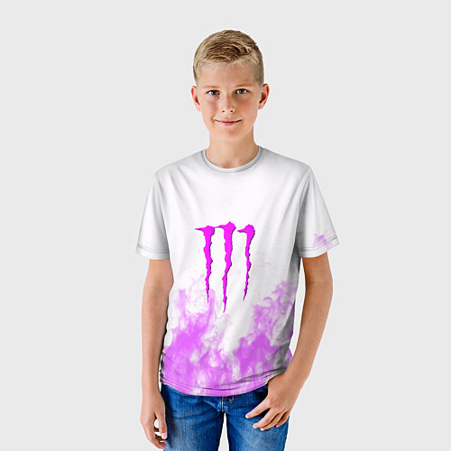 Детская футболка Monster energy neon flame / 3D-принт – фото 3
