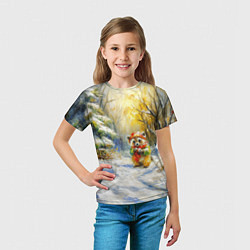 Футболка детская Новогодняя маленькая лисичка, цвет: 3D-принт — фото 2