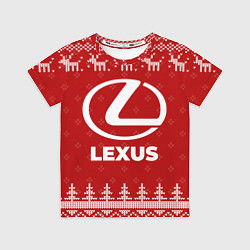Футболка детская Новогодний Lexus с оленями, цвет: 3D-принт