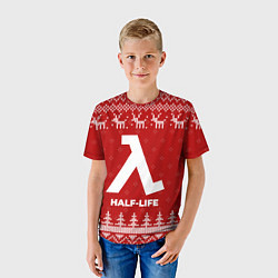 Футболка детская Новогодний Half-Life с оленями, цвет: 3D-принт — фото 2