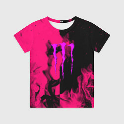 Футболка детская Monster energy fire pink, цвет: 3D-принт