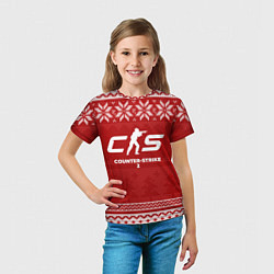 Футболка детская Новогодний Counter-Strike 2, цвет: 3D-принт — фото 2