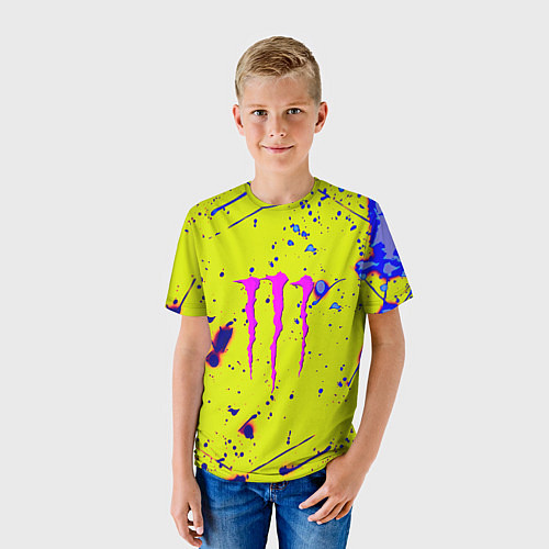 Детская футболка Monster energy краски / 3D-принт – фото 3