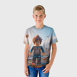 Футболка детская Роблокс в игровой стране, цвет: 3D-принт — фото 2