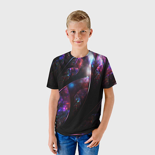 Детская футболка Неоновая психоделика абстракция / 3D-принт – фото 3