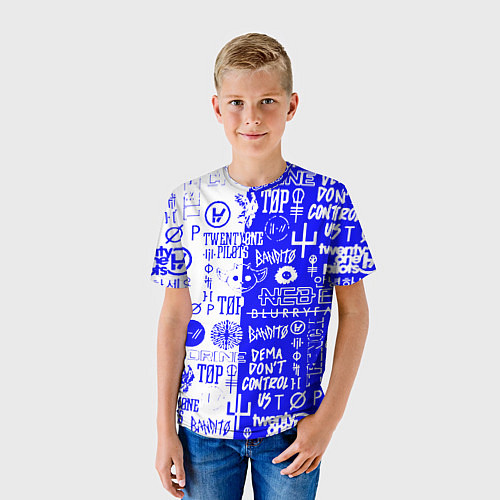 Детская футболка Twenty one pilots лого / 3D-принт – фото 3