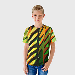 Футболка детская Чёрно-жёлтая абстракция, цвет: 3D-принт — фото 2