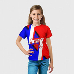 Футболка детская Манчестер юнайтед геомтерия, цвет: 3D-принт — фото 2
