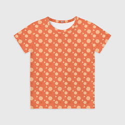 Футболка детская Кораллово-оранжевый геометричный паттерн, цвет: 3D-принт