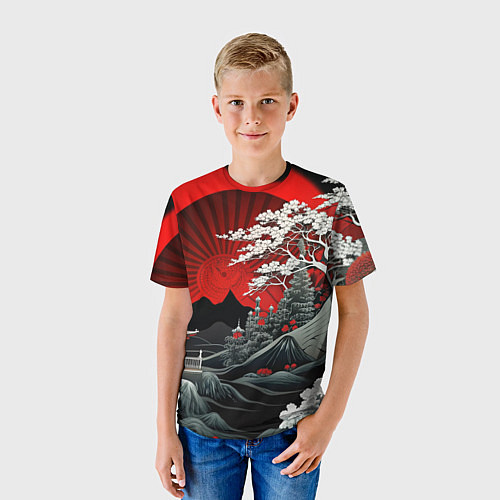 Детская футболка Деревья Японии и природа / 3D-принт – фото 3