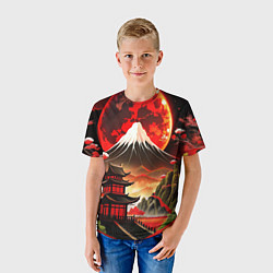Футболка детская Коллаж Японской природы, цвет: 3D-принт — фото 2