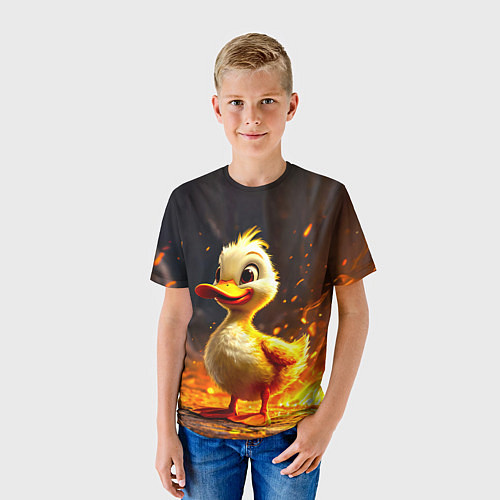 Детская футболка Утенок в огне / 3D-принт – фото 3