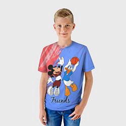 Футболка детская Микки Маус и Дональд Дак играют в баскетбол, цвет: 3D-принт — фото 2