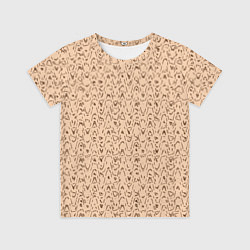 Футболка детская Телесный бежевый паттерн, цвет: 3D-принт
