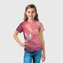 Футболка детская Белый голубь в небесах, цвет: 3D-принт — фото 2