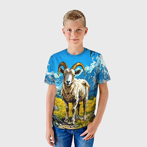Детская футболка Горный козел / 3D-принт – фото 3