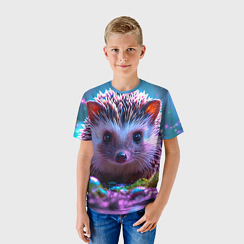 Детская футболка Ёжики в сказаочном лесу / 3D-принт – фото 3