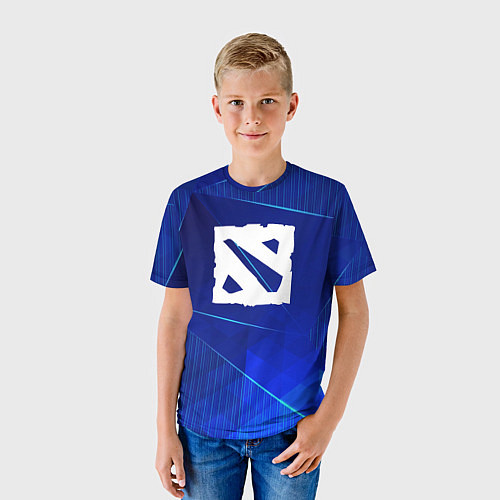 Детская футболка Dota blue poly / 3D-принт – фото 3