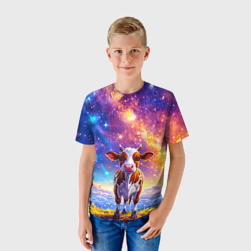 Детская футболка Коровка и звездное небо / 3D-принт – фото 3