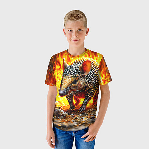 Детская футболка Броненосец в огне / 3D-принт – фото 3