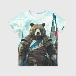 Футболка детская Медведь русский воин, цвет: 3D-принт