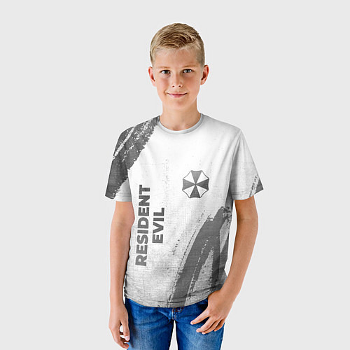 Детская футболка Resident Evil - white gradient вертикально / 3D-принт – фото 3