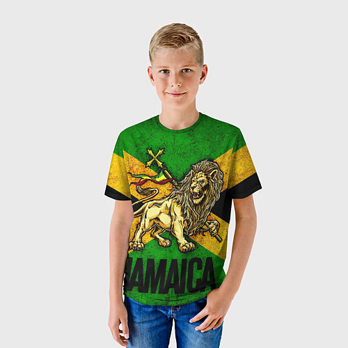 Детская футболка Jamaica lion flag / 3D-принт – фото 3