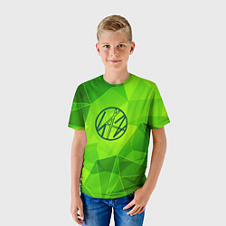 Футболка детская Stray Kids green poly, цвет: 3D-принт — фото 2