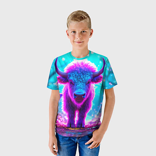 Детская футболка Белый буйвол / 3D-принт – фото 3
