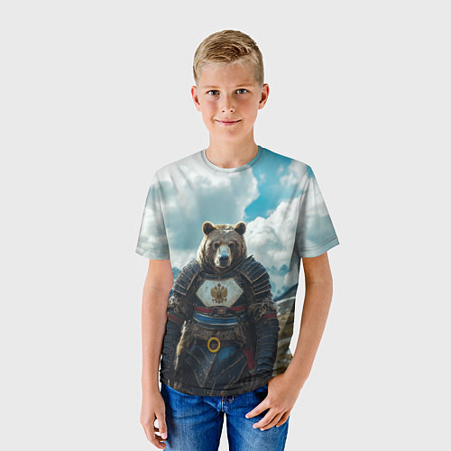 Детская футболка Воин русский медведь / 3D-принт – фото 3