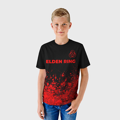 Детская футболка Elden Ring - red gradient посередине / 3D-принт – фото 3