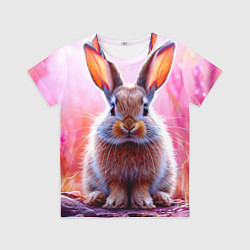 Футболка детская Зайчик в розовом, цвет: 3D-принт