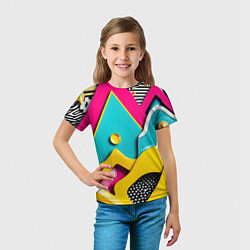Футболка детская Праздничная абстракция, цвет: 3D-принт — фото 2