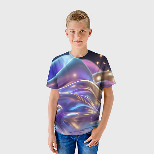 Детская футболка Волны космические / 3D-принт – фото 3