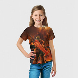Футболка детская Doom slayer and tower Doom, цвет: 3D-принт — фото 2