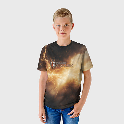 Детская футболка Stronghold сrusader лого и гром / 3D-принт – фото 3
