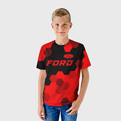 Футболка детская Ford - red gradient посередине, цвет: 3D-принт — фото 2