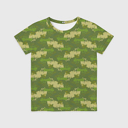 Футболка детская Зеленый камуфляж, цвет: 3D-принт