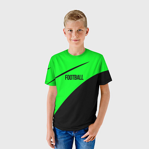 Детская футболка Football чёрно-зелёный / 3D-принт – фото 3
