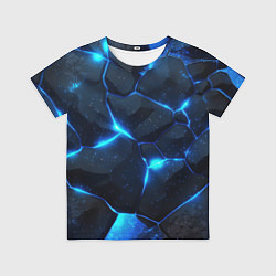 Футболка детская Неоновый синий свет из плит, цвет: 3D-принт